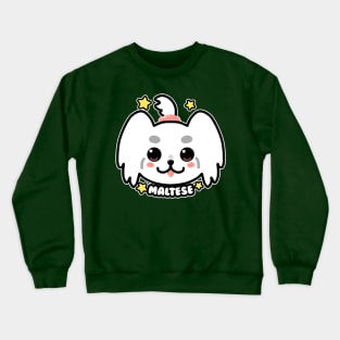 KAWAII Maltese Dog Face Crewneck Sweatshirt